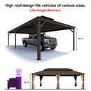 PURPLE LEAF Outdoor Metal Carport Gazebo Bronze Steel Roof Aluminum Frame Shelter for Parking