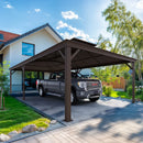 PURPLE LEAF Outdoor Metal Carport Gazebo Bronze Steel Roof Aluminum Frame Shelter for Parking