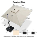PURPLE LEAF Large Rectangular Porch Umbrella Outside Cantilever Patio Yard Umbrella