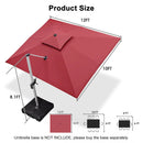 PURPLE LEAF Large Rectangular Porch Umbrella Outside Cantilever Patio Yard Umbrella