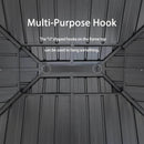 PURPLE LEAF Hardtop Gazebo for Patio Wood Grain Galvanized Steel Frame Awning with String Lights-clear