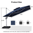 Clearance - PURPLE LEAF OPEN BOX Large Square Patio Cantilever Umbrella for Garden Pool Porch