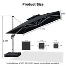 Clearance - PURPLE LEAF OPEN BOX Large Square Patio Cantilever Umbrella for Garden Pool Porch