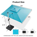 PURPLE LEAF Large Rectangular Porch Umbrella Outside Cantilever Patio Yard Umbrella
