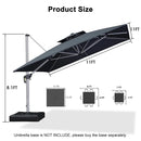 Clearance - PURPLE LEAF OPEN BOX Large Square Patio Cantilever Umbrella for Garden Pool Porch