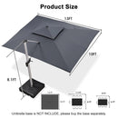 PURPLE LEAF Large Rectangular Porch Umbrella Outside Cantilever Patio Yard Umbrella