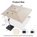 PURPLE LEAF Large Rectangular Porch Umbrella Outside Cantilever Patio Yard Umbrella