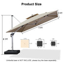 Clearance - PURPLE LEAF OPEN BOX Large Square Patio Cantilever Umbrella for Garden Pool Porch