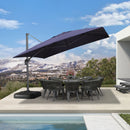 PURPLE LEAF Cantilever Telescopic Umbrella for Swimming Pool, Patio, Porch, Garden