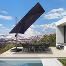 PURPLE LEAF Cantilever Telescopic Umbrella for Swimming Pool, Patio, Porch, Garden