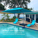 PURPLE LEAF Large Rectangular Porch Umbrella Outside Cantilever Patio Yard Umbrella