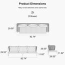 PURPLE LEAF Melben Patio Conversation Set Light Grey Outdoor Aluminum Modern Wicker Sofa Chairs Sets for Balcony Yard Porch