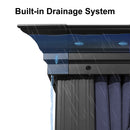 PURPLE LEAF Patio Gazebo with Aluminum Frame Grey Dining Sets-Bundle Set