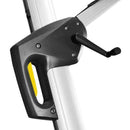 Purple Leaf Double Top Cantilever Umbrella handle part. Black handle with crank on the white pole.