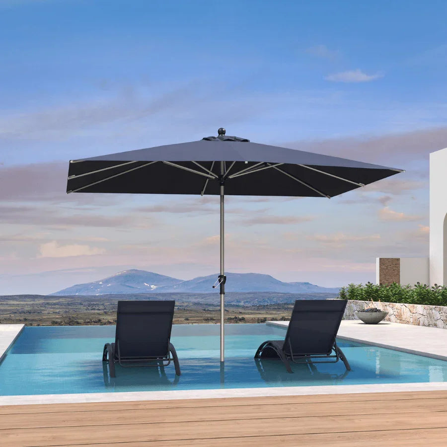 Hailar Deluxe Aluminum Table Umbrella for Garden, Patio, Porch