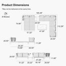 PURPLE LEAF Melben Patio Conversation Set Light Grey Outdoor Aluminum Modern Wicker Sofa Chairs Sets for Balcony Yard Porch