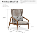 PURPLE LEAF Melben Patio Conversation Set Light Grey Outdoor Aluminum Modern Wicker Sofa Chairs Sets for Balcony Yard Porch