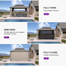 PURPLE LEAF Deck Gazebo Champagne Hardtop Metal Frame Double Roof with Curtains and Netting with Lights-clear