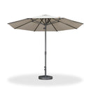 PURPLE LEAF Semi-Auto Outdoor Market Table Umbrella with Heavy-Duty Fabric