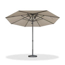 PURPLE LEAF Semi-Auto Outdoor Market Table Umbrella with Heavy-Duty Fabric