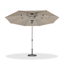 PURPLE LEAF Semi-Auto Outdoor Market Table Umbrella with Heavy-Duty Fabric