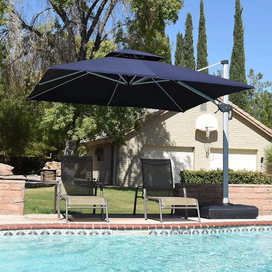 9x9ft Cantilever Patio Umbrella with Base