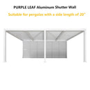 PURPLE LEAF Louvered Pergola Accessory Aluminum Louver Grille for Optimal Privacy, Sunlight Control Side Fixed Shutter Wall, Pergola Not Included