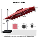 Clearance - PURPLE LEAF OPEN BOX Large Square Patio Cantilever Umbrella for Garden Pool Porch