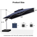 Clearance - PURPLE LEAF OPEN BOX Large Square Patio Cantilever Umbrella for Garden Pool Porch
