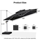 Clearance - PURPLE LEAF OPEN BOX Large Square Patio Cantilever Umbrella for Garden Pool Porch