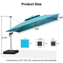 Clearance - PURPLE LEAF OPEN BOX Large Square Patio Cantilever Umbrella for Garden Pool Porch