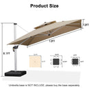Clearance - PURPLE LEAF OPEN BOX Large Square Patio Cantilever Umbrella for Garden Pool Porch