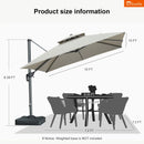 PURPLE LEAF SUNBRELLA Cantilever Umbrella Grey Aluminum Patio Umbrella