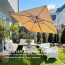 PURPLE LEAF SUNBRELLA Cantilever Umbrella Deluxe Wood Pattern Patio Umbrella