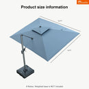 PURPLE LEAF SUNBRELLA Cantilever Umbrella Grey Aluminum Patio Umbrella