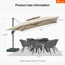 PURPLE LEAF SUNBRELLA Cantilever Umbrella Grey Aluminum Patio Umbrella