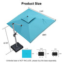 PURPLE LEAF Large Rectangular Porch Umbrella Outside Cantilever Patio Yard Umbrella