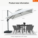 PURPLE LEAF SUNBRELLA Cantilever Umbrella Grey Aluminum Patio Umbrella