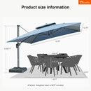 PURPLE LEAF SUNBRELLA Cantilever Umbrella Grey Aluminum Patio Umbrella