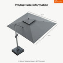 PURPLE LEAF SUNBRELLA Cantilever Umbrella Grey Aluminum Patio Umbrella