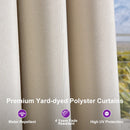 PURPLE LEAF Deck Gazebo Champagne Hardtop Metal Frame Double Roof with Curtains and Netting with Lights-clear