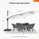 PURPLE LEAF SUNBRELLA Cantilever Umbrella Grey Aluminum Patio Umbrella