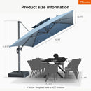 PURPLE LEAF SUNBRELLA Cantilever Umbrella Grey Aluminum Patio Umbrella
