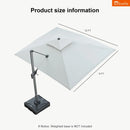 PURPLE LEAF SUNBRELLA Cantilever Umbrella Grey Aluminum Patio Umbrella