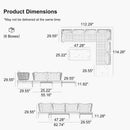 PURPLE LEAF Melben Patio Conversation Set Light Grey Outdoor Aluminum Modern Wicker Sofa Chairs Sets for Balcony Yard Porch