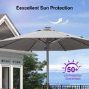 PURPLE LEAF Semi-Auto Outdoor Market Table Umbrella with Heavy-Duty Fabric