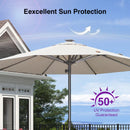 PURPLE LEAF Semi-Auto Outdoor Market Table Umbrella with Heavy-Duty Fabric
