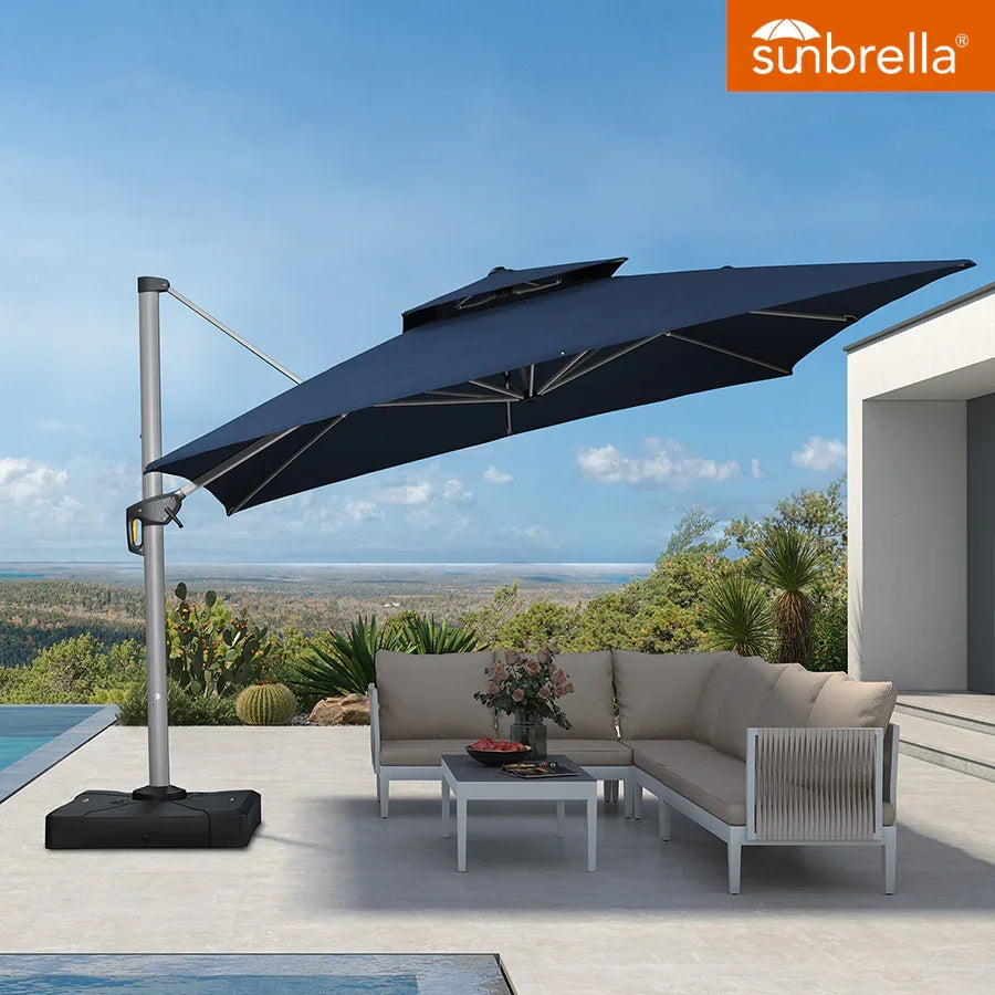 cantilever patio umbrella manufacturers Formosa Covers Replacement Canopy TOP ONLY for 11 Foot 8 Rib Outdoor Garden Offset Umbrella Fabric Round Octagonal, Premium blocking water AKZ PLUS 10x13' Cantilever Umbrella