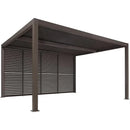 PURPLE LEAF Louvered Pergola Accessory Aluminum Louver Grille for Optimal Privacy, Sunlight Control Side Fixed Shutter Wall, Pergola Not Included