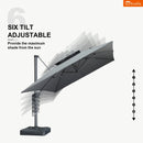 PURPLE LEAF SUNBRELLA Cantilever Umbrella Grey Aluminum Patio Umbrella